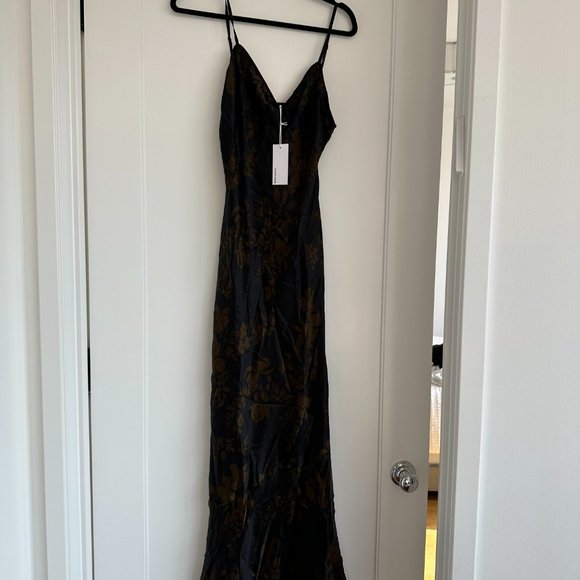 NWT Reformation Parma Silk Maxi Slip Dress Sz L Night Garden Floral Slim - Picture 6 of 10